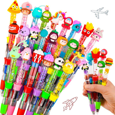 24PCS Multicolor Pen in One Fun 4-In-1 Cute Pens Bulk Kawaii Cool Ballpoint Pens