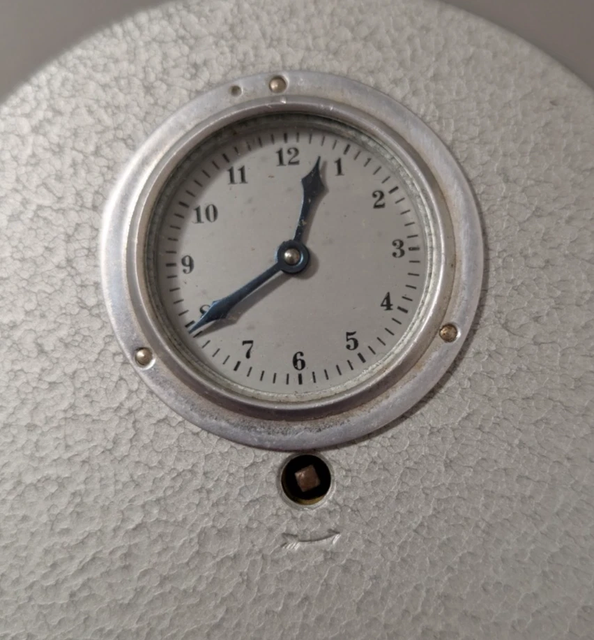 Nachtwächteruhr m. Schlüssel Uhr Kontrolluhr Nachtwächter in Ledertasche Vintage - Image 3 of 4