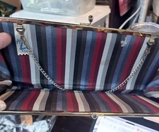 vintage HL made in USA Patent leather evening bag with chain 11.5 x 5 x 2