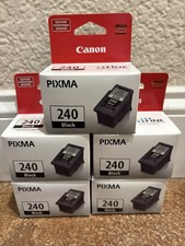 Lot of 5 Genuine Canon PG-240 Black Original Ink Cartridges - New