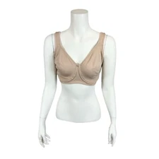 Breezies Women's Diamond Jacquard Wirefree Support Bra Sunbeige 42DD Size