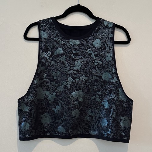 Lululemon Tank Top Donna 10 Muscoli Love Shine Nero Iridescente Foil Floreale