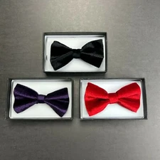 Tuxedo PreTied Velvet Bow Tie Satin Adjustable Bowtie 1X Bow Tie
