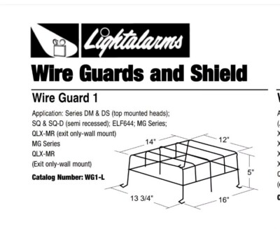 Lightalarms WG1-L Wireguard For Emergency Lighting