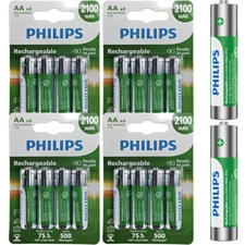 Genuine 16 Pack Philips 1.2v AA Ni-MH Rechargeable Battery 2100mAh Solar Lights