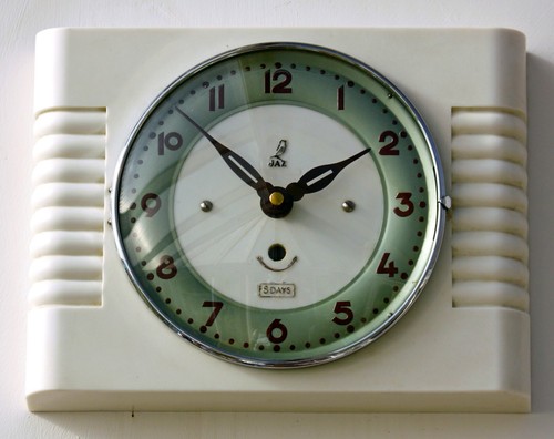 Orologio da parete vintage 26 cm Jaz - stile retrò francese stile metà secolo bachelite regalo