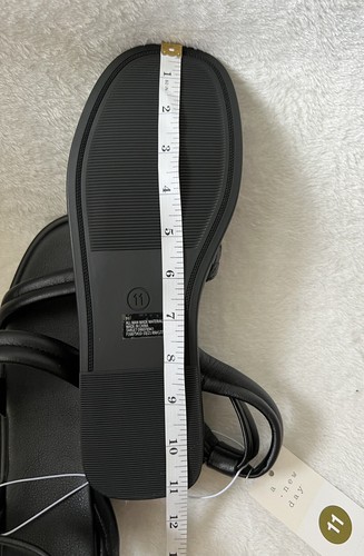 A New Day Ankle Strap Sandals Shoes Women’s Sz 11 Ottie Black - Picture 8 of 8