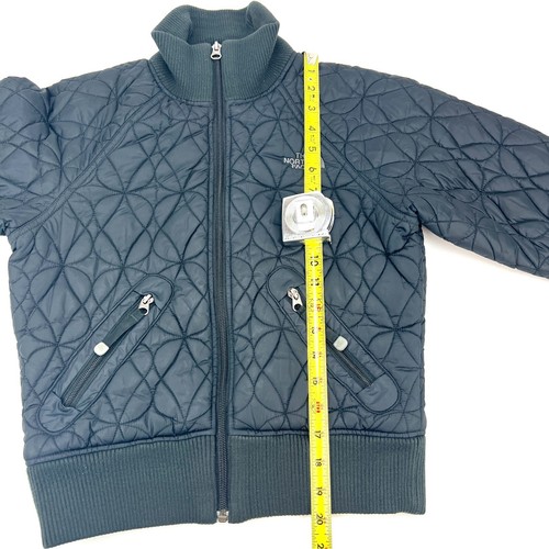 The North Face Women Black Quilted Jacket Insulated Full Zip Pockets Cuffs Sz XS - Picture 7 of 12