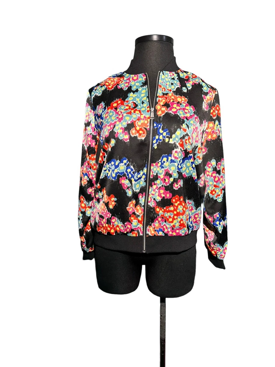 Black floral cheap bomber jacket