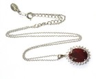  925 sterling silver ruby cubic zirconia pendant necklace 6.3g 20" unique — photo 5