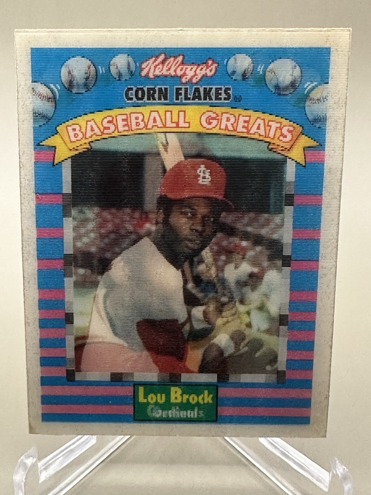 LOU BROCK 1991 Kellogg's Corn Flakes Baseball Greats 3D #10 - EX - Cardinals