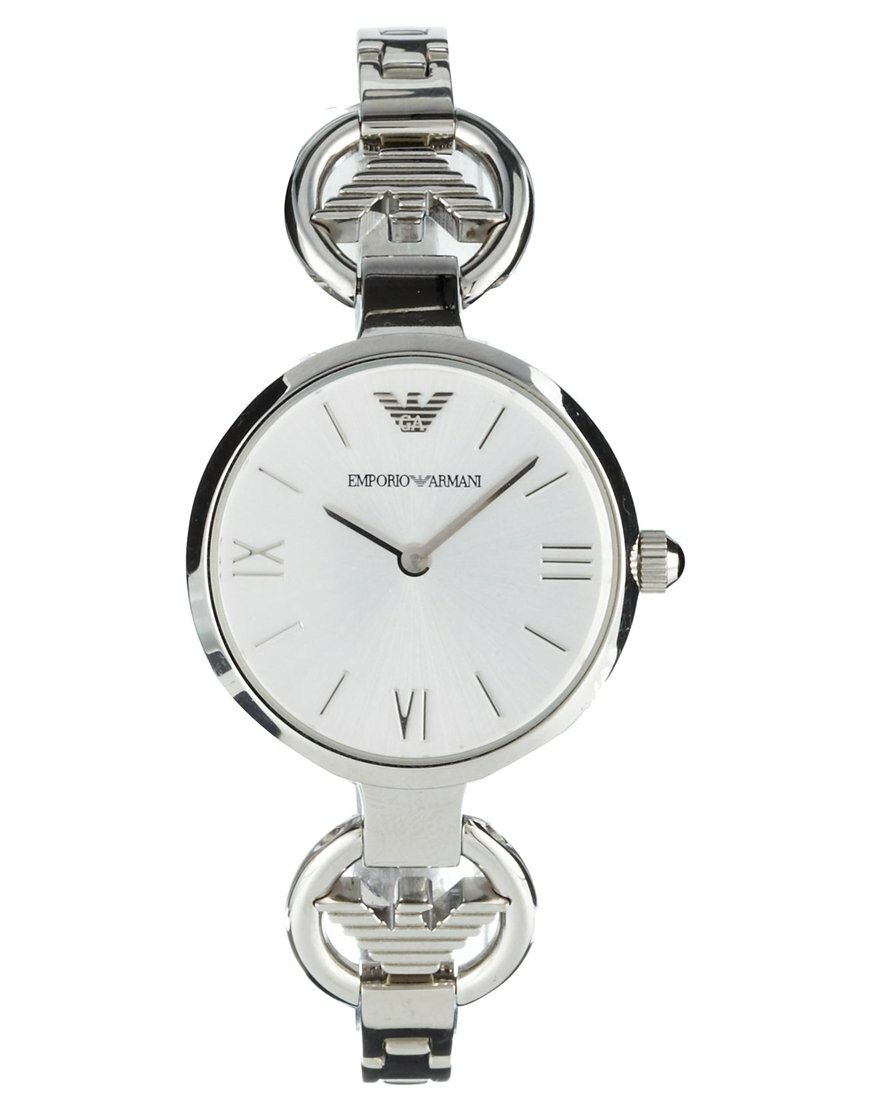 EMPORIO ARMANI WATCH stainless steel link bracelet lovely armani logo £680  bnib