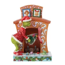 Jim Shore The Grinch Stuffing Christmas Tree Up Fireplace Figurine 6015214