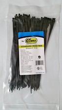 8" UV Black Nylon Cable Zip Ties 18 LB. USA MADE, 100pk co