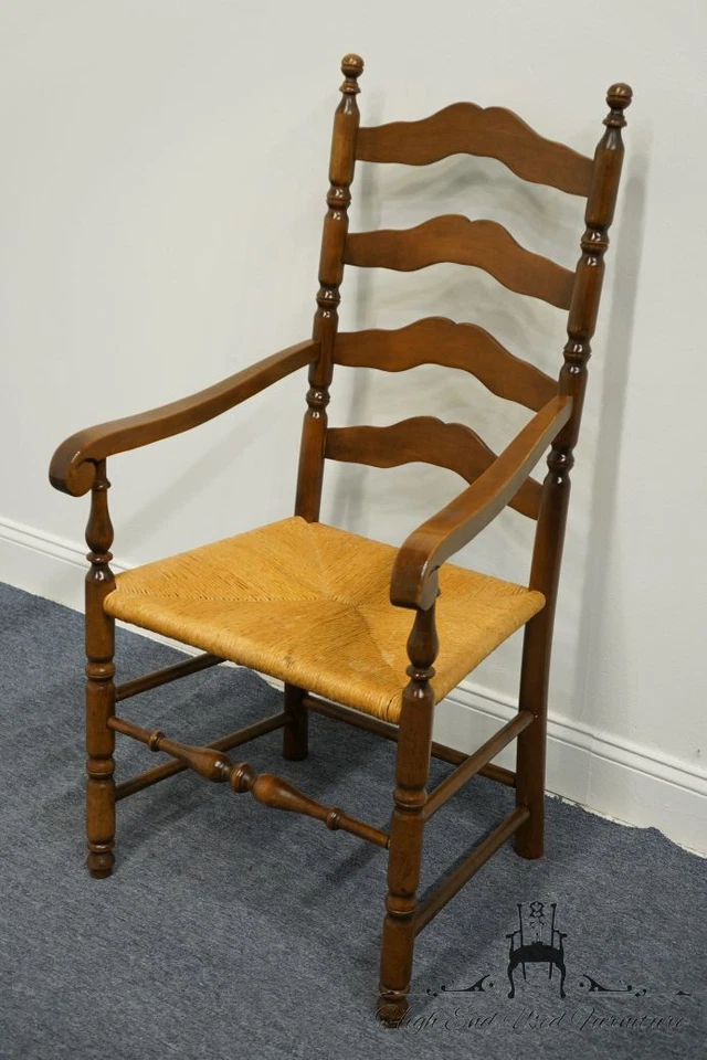 ETHAN ALLEN Реликвия Мускатный орех Клен Колониальный Ранний Американский Ladderback Rush Sea... - Изображение 4 из 4