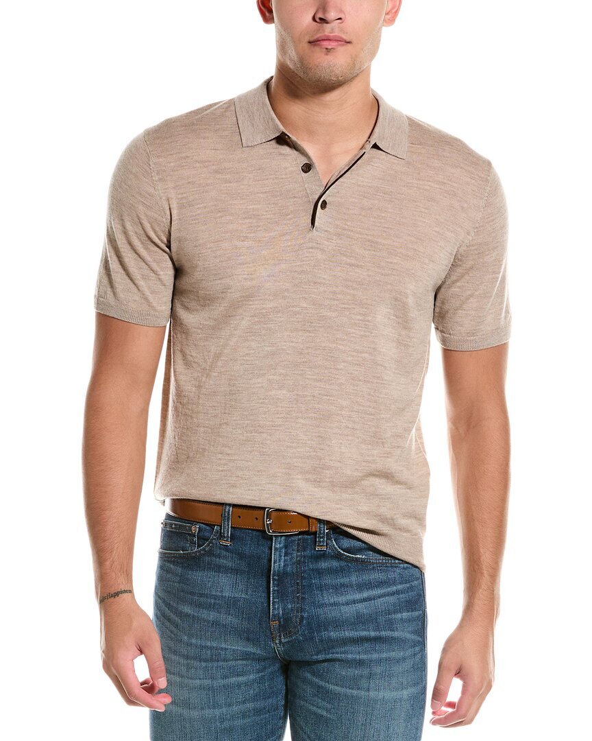 Шерстяной свитер поло Bruno Magli мужской коричневый Xxl 15590₽