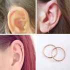 Delicate Twisted Silver Rose Gold Tiny Small 6mm Thin 0.7mm Nose Hoop Ring Stud