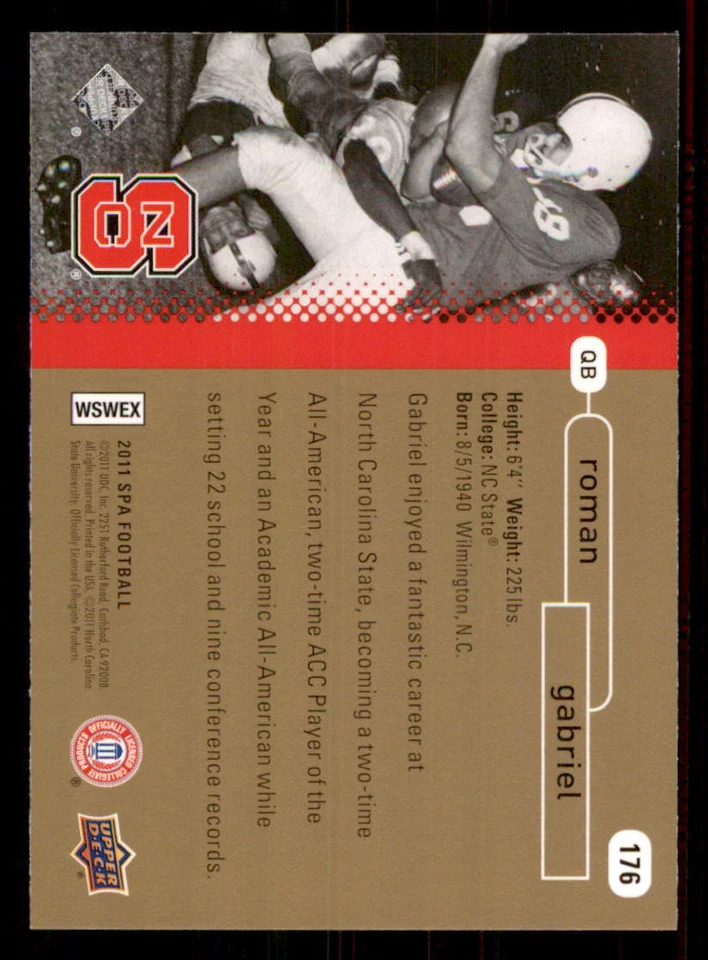 2011 SP Authentic #176 Roman Gabriel FW - Image 2 of 2
