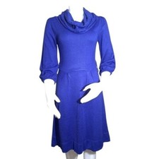 Alyx dress Women's Blue Midi Dress/Sweater Style Cowl Neck S 3/4 qrt Sleeves