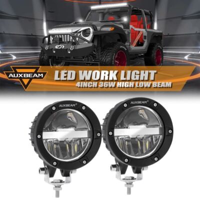 AUXBEAM Pair 4'' 180W LED Work Lights Pods Offroad Driving Fog Truck SUV ATV UTV