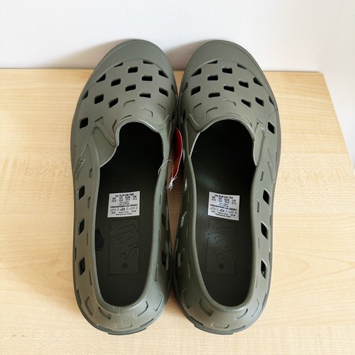 Vans Slip-On TRK Hoja de Uva Verde Ejército Tenis Trek Zapatos sin Cordones Agua Talla 13 - Imagen 12 de 15