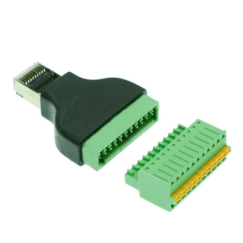 RJ50 Male to 11 Pin Spring Terminal Adapter Connector RJ50 Splitter for CCTV DVR - Image 2 of 4