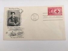 US FDC #967 Clara Barton Red. Cross . Art Craft. Unaddressed and Unsealed.