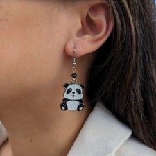 Women's Fashion Jewelry Panda Dangle Earrings Handmade Kawaii Animal Jewelry