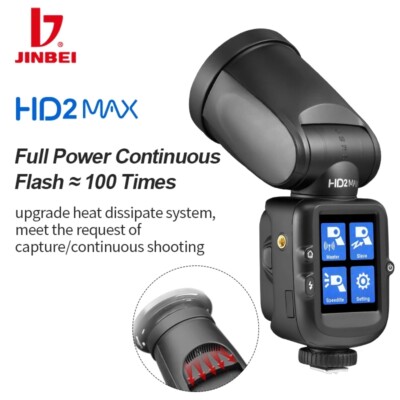 JINBEI HD-2MAX Camera Speedlight Studio Flash TTL 1/8000s HSS 1600mAh Battery