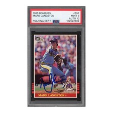 1985 Donruss #557 Mark Langston PSA 9 Auto 10 signed rc rookie autograph pop 2 