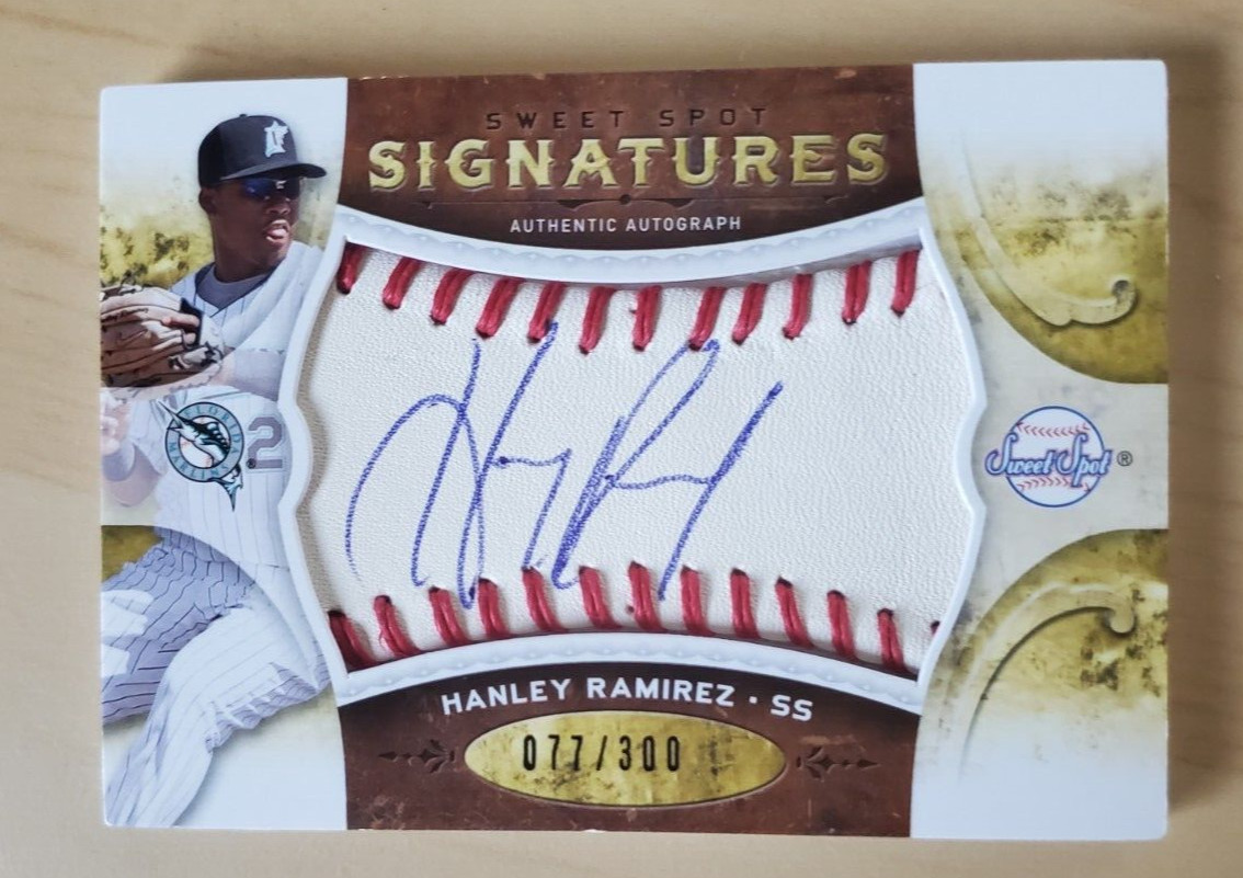 2009 UD Sweet Spot Signatures Hanley Ramirez Auto 77/300 #S-HR Miami Marlins