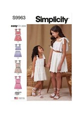 Simplicity Easy SEWING PATTERN S9963 Childrens/Girls Tops,Skirts & Dresses