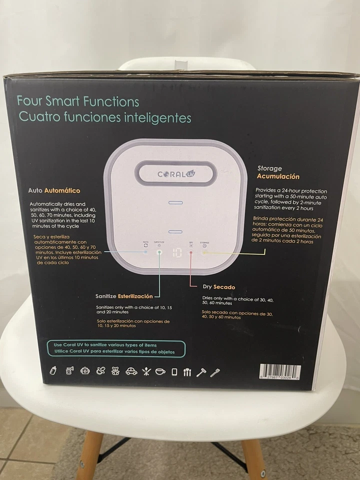 Nuevo Esterilizador UV Biberón 3 en 1 Esterilizador y Secador Doble UV de Coral  Foto 3 de 4