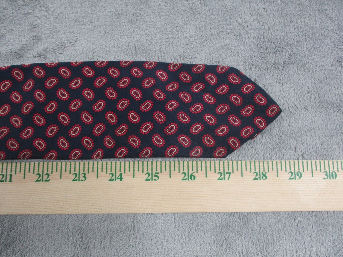 JOHN COMFORT Men's 100% Silk Necktie ENGLAND Designer Red Navy
