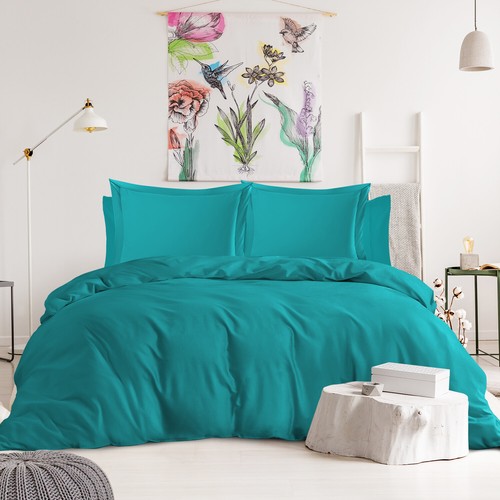 6 Pc Cotton Duvet Cover Set Tri-Blend Cotton Duvet Cover Set & Fitted Sheet Set - Picture 37 of 44