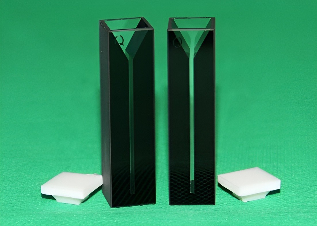 2pcs Micro Quartz Cuvette Black Wall 10mm path 1mm Inner JGS1 350uL Spectrometer