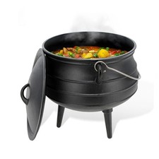 Pre-Seasoned Cast Iron Cauldron Cooking Pot 8L 27cm Dia African
