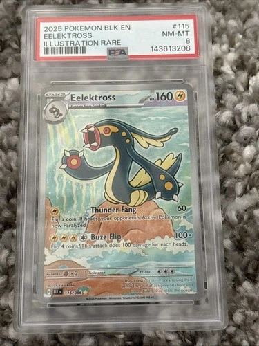 2025 POKEMON BLK EN-BLACK BOLT ILLUSTRATION RARE #115 EELEKTROSS PSA 8