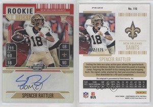 2024 Contenders Optic Ticket RPS Red Prizm /175 Spencer Rattler Rookie Auto RC