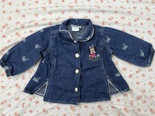 Vintage Minnie Mouse Embroidered Denim Jacket Size 12M 100 Cotton