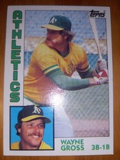 1984 Topps Wayne Gross Oakland Athletics A's Baseball Team Collectors Card #741