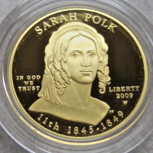 2009-W SARAH POLK $10 GOLD PF COIN.  FIRST SPOUSE SERIES; ORIGINAL MINT PACKAGE. - Image 2 of 4