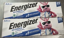 2 Pack Energizer Ultimate Lithium 24 AA Single Use Batteries. 48 Batteries Total