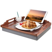 Lap Desk with Cushion,Wooden Bed Tray Table for Eating,Lap Tray in Recliner,B...