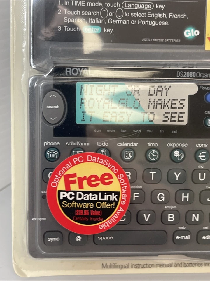 Royal DS2080 Organizer 192KB Memory Backlit Display Calculator NEW SEALED  - Image 2 of 4