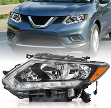 For Halogen Model 2014-2016 Nissan Rogue Headlight Assembly with LED DRL OE Styl
