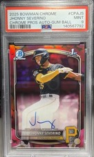 2025 Bowman Chrome 1st Prospect Auto 4/5 Gum Ball Jhonny Severino CPA-JS PIRATES