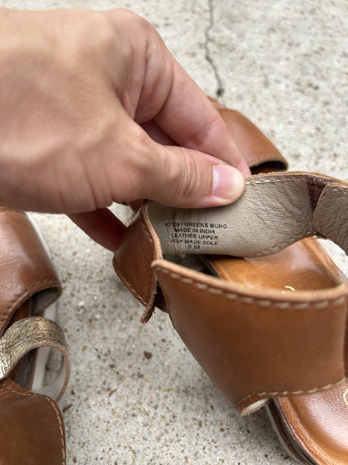 Diba True Women's Metallic Platform Wedge Sandal 8M Brown Leather