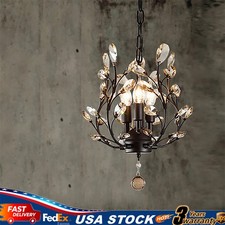 Vintage Crystal Ceiling Light Chandelier Hanging Lamp Bedroom Pendant Fixture