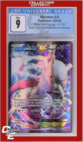 XY Black Star Promo Mewtwo EX XY125 Super-Premium Coll: Mew & Mewtwo CGC 9